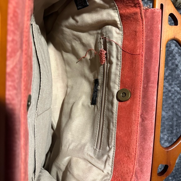 Nine West handbag with wood handle. Used just twice! - Picture 3 of 3